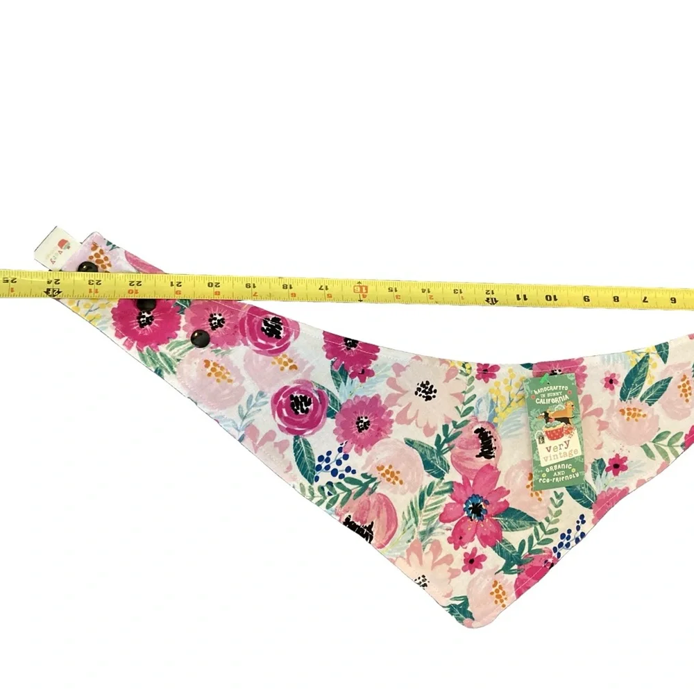 Very Vintage Dog Bandana – ‘Kew Gardens’ Pink Floral, Size Large NWT - Picture 5 of 6
